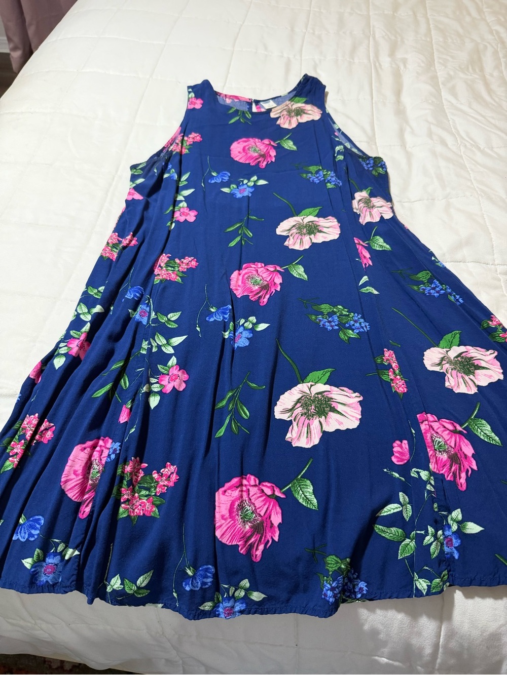 Old Navy Navy Floral Sundress with Pink & Green Accents